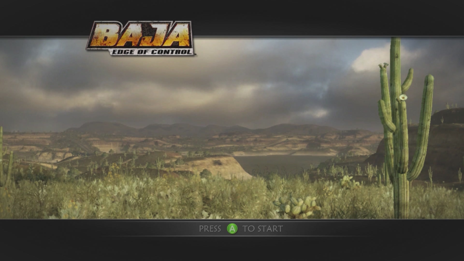 Baja: Edge of Control title screen for Xbox 360